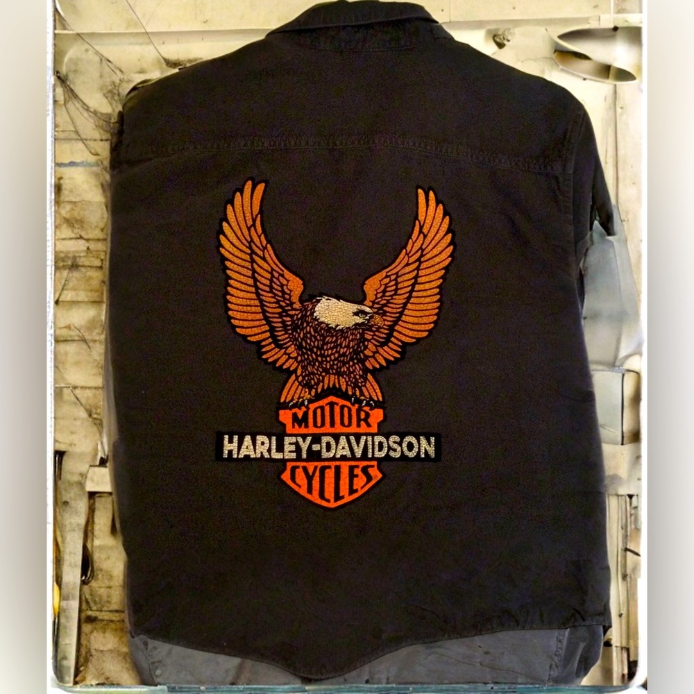 Men’s Harley Davidson Eagle button-up shirt size M Slim Fit